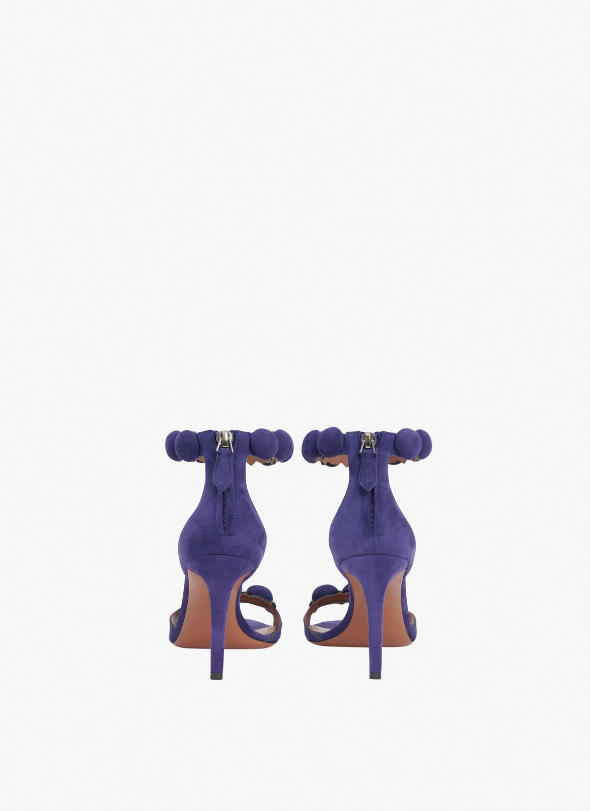 Bombe sandals in suede goatskin ALAÏA PURPLE BOMBE SANDALS IN SUEDE GOATSKIN